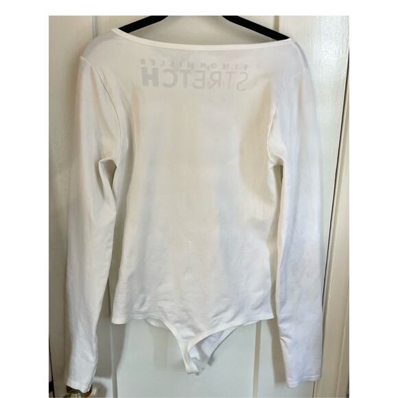 SIMON MILLER Rohe Square Neck Long Sleeve White Bodysuit Size Large - Picture 3 of 6
